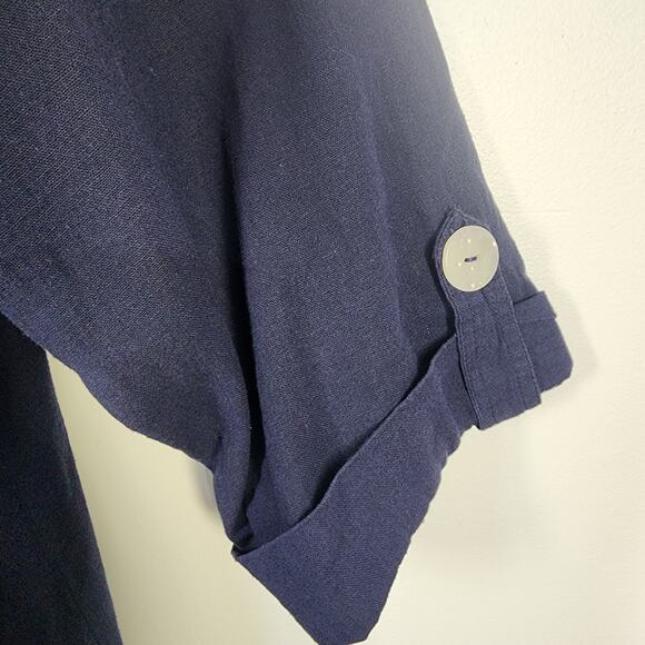 JNY Jones New York Jacket Womens 2X Blue Hooded Linen Blend Button Front Shacket - Picture 6 of 9
